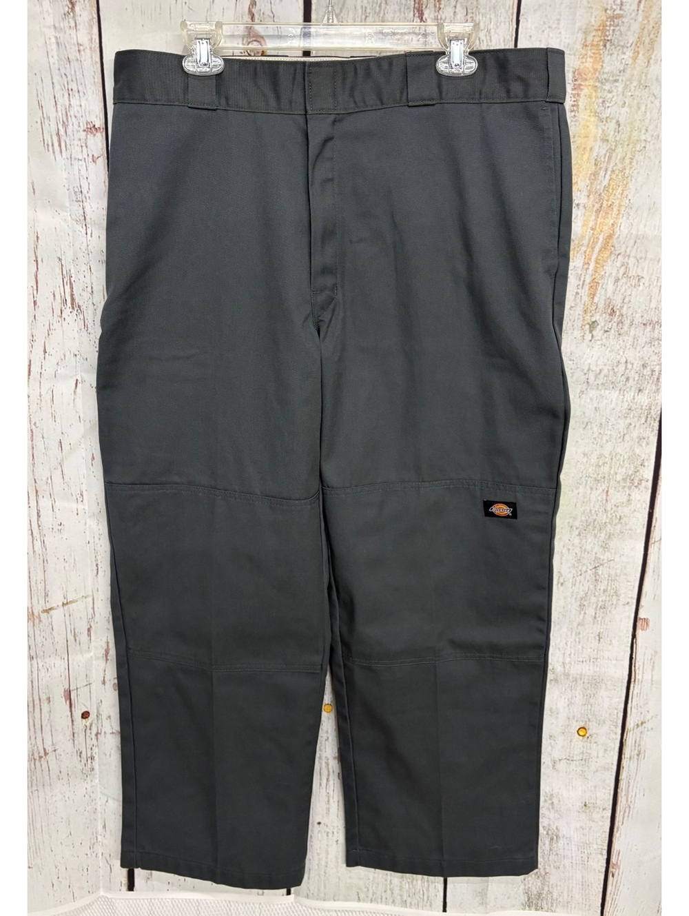 Dickies Men's Dark Grey Loose Fit Double Knee Work Pants Size 38x30